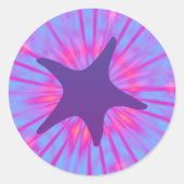 Lila Starfish Runder Aufkleber (Vorderseite)