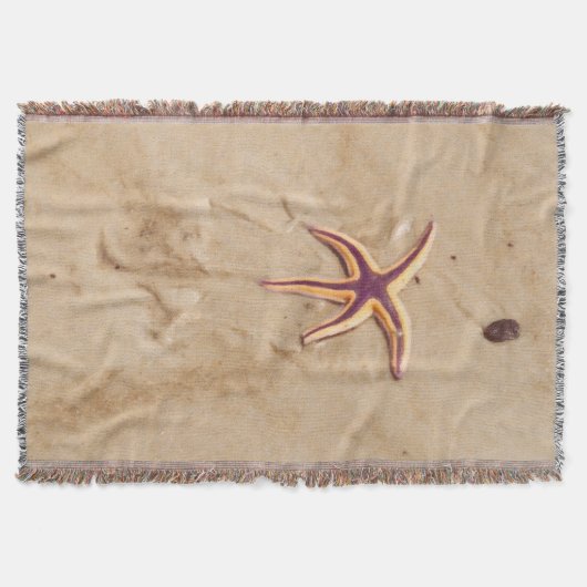 Lila Starfish Tanzen am Strand Decke (Vorderseite)