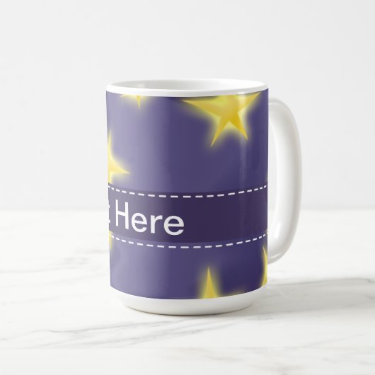 Lila Starry Nacht; Gelbe Sternchen-Vereinbarung Kaffeetasse (VorderseiteRechts)