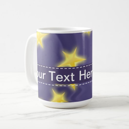 Lila Starry Nacht; Gelbe Sternchen-Vereinbarung Kaffeetasse (Vorderseite Links)