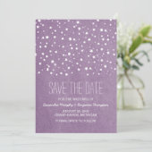 Lila Starry Night Save the Date laden (Stehend Vorderseite)