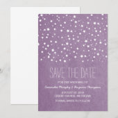 Lila Starry Night Save the Date laden (Vorne/Hinten)