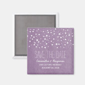 Lila Starry Night Speichern Sie das Date Magnet (Vorderseite/Rückseite)