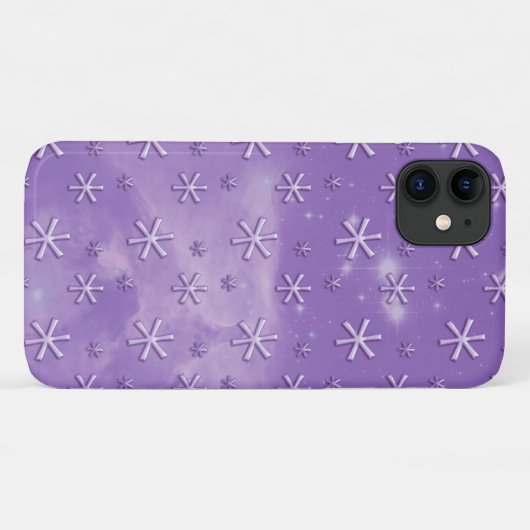 Lila Starry Sky Astrisk-Muster Case-Mate iPhone Hülle (Rückseite (Horizontal))