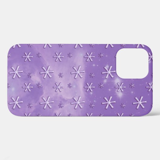 Lila Starry Sky Astrisk-Muster Case-Mate iPhone Hülle (Rückseite (Horizontal))