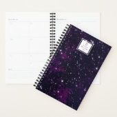Lila Starry Sky Galaxy | Mit Monogramm Planer (Anzeige)
