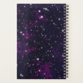 Lila Starry Sky Galaxy | Mit Monogramm Planer (Rückseite)