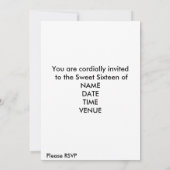 Lila Starry Sky Hearts, 16 . Geburtstag, Einladung (Rückseite)