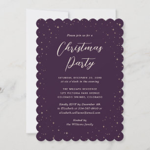 Lila Starry Weihnachts-Party Einladung
