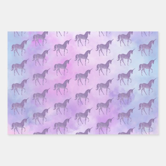 Lila Stars Confetti Geschenkpapier Set (Vorderseite 3)