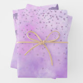 Lila Stars Confetti Geschenkpapier Set (Beispiel)