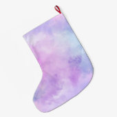 Lila Stars Confetti Großer Weihnachtsstrumpf (Rückseite (Hängend))