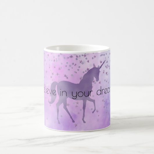 Lila Stars Confetti Kaffeetasse (Mittel)