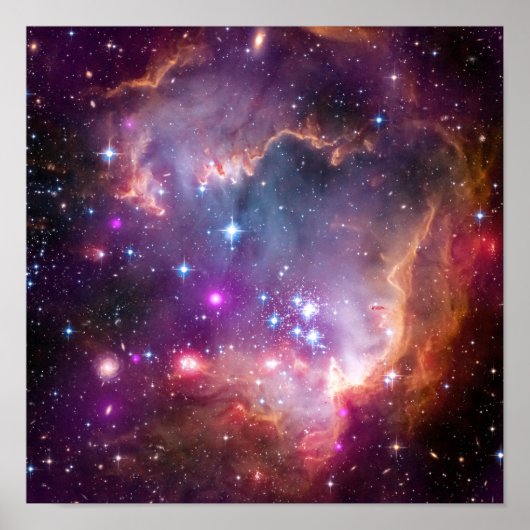 Lila Stars Galaxy Space Astronomie Poster (Vorne)