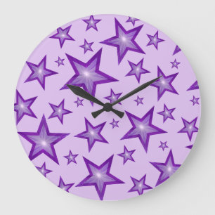 Lila Stars rund um die Uhr lila