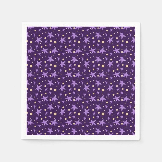 Lila Stars Violet Starry Night Baby Dusche Serviette (Vorderseite)