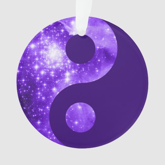 Lila Stars Yin Yang Symbol Ornament (Vorderseite)
