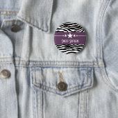 Lila Stars Zebra Print Sweet 16 Button (Beispiel)