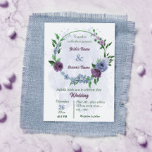 Lila staubblaue Blumen Grüne Blätter Hochzeit