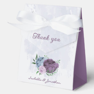 Lila staubblaue Blumenhochzeit Geschenkschachtel