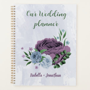 Lila staubblaue Blumige Hochzeit Planer