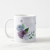 Lila staubblaue Blütenblume Kaffeetasse (Links)