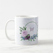 Lila staubblaue Blütenblume Kaffeetasse (Links)