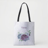 Lila staubblaue Blütenblume Tasche (Vorderseite)