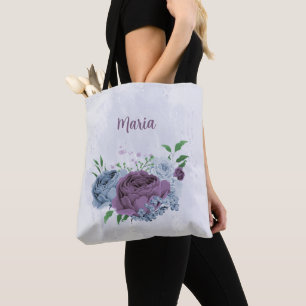 Lila staubblaue Blütenblume Tasche