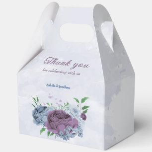 Lila staubblaue florale Hochzeit Geschenkschachtel