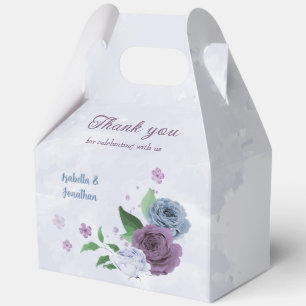 Lila staubblaue florale Hochzeit Geschenkschachtel
