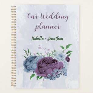 Lila staubblaue florale Hochzeit Planer