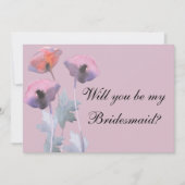 Lila staubige Rose Mohn werden Bridesmaid Vorschla Einladung (Vorderseite)