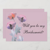 Lila staubige Rose Mohn werden Bridesmaid Vorschla Einladung (Vorne/Hinten)