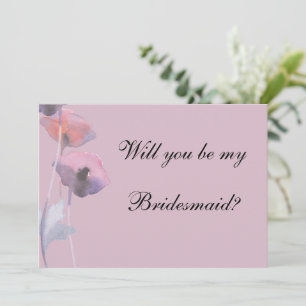 Lila staubige Rose Mohn werden Bridesmaid Vorschla Einladung