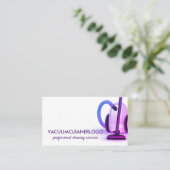 Lila Staubsauger Zuhause-Reinigungshaus Schütze Visitenkarte (Stehend Vorderseite)