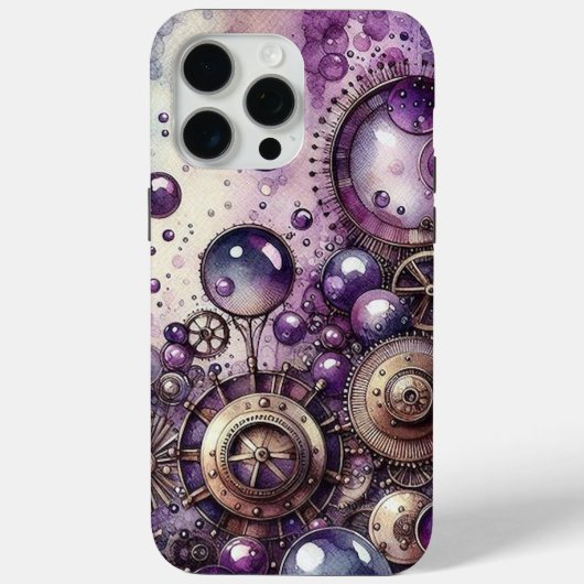 Lila Steampunk Abstrakt Wrap Case-Mate iPhone Hülle (Rückseite)