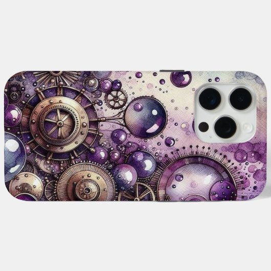 Lila Steampunk Abstrakt Wrap Case-Mate iPhone Hülle (Rückseite (Horizontal))