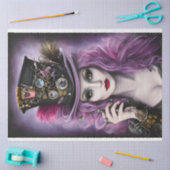 Lila Steampunk Beauty Seidenpapier (Basteln)
