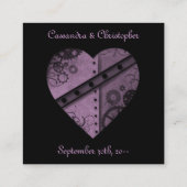 Lila Steampunk Hochzeitsgäste Reservierungen Infos Begleitkarte (Rückseite)