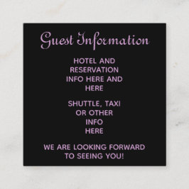 Lila Steampunk Hochzeitsgäste Reservierungen Infos Begleitkarte