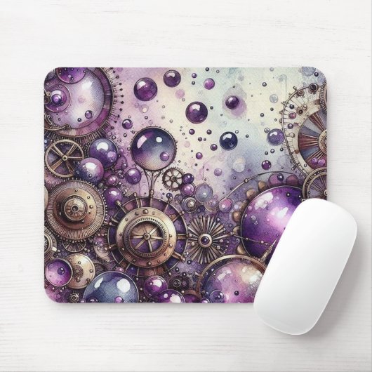 Lila Steampunk Mousepad (Mit Mouse)