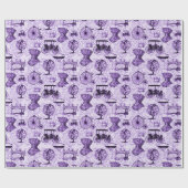 Lila Steampunk Muster-Verpackungs-Papier Geschenkpapier (Flach)