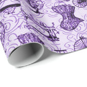 Lila Steampunk Muster-Verpackungs-Papier Geschenkpapier (Rolleneckpunkt)