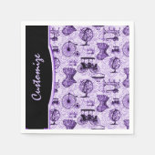 Lila Steampunk Pattern Napkins Serviette (Vorderseite)
