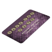 Lila Steampunktasten Save the Date Flexi Magnet (Linke Seite)