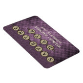 Lila Steampunktasten Save the Date Flexi Magnet (Rechte Seite)