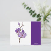 Lila Stechkarte Postkarte (Stehend Vorderseite)