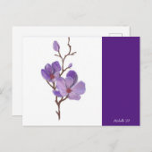 Lila Stechkarte Postkarte (Vorne/Hinten)