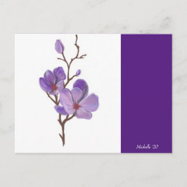 Lila Stechkarte Postkarte